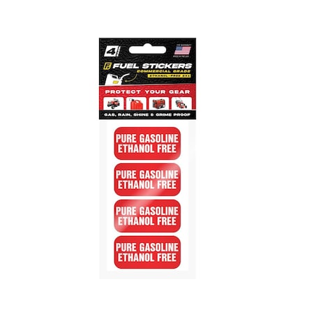 Fuel Stickers No Ethanol Sticker, Ethanol Free: Fuel Can & Outdoor Power Equipment, Hvy-Dty, 2''x1'', 4PK Z-2X1PGEF-4PK